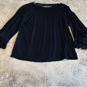Ann Taylor Black Blouse with Elegant Sleeves
